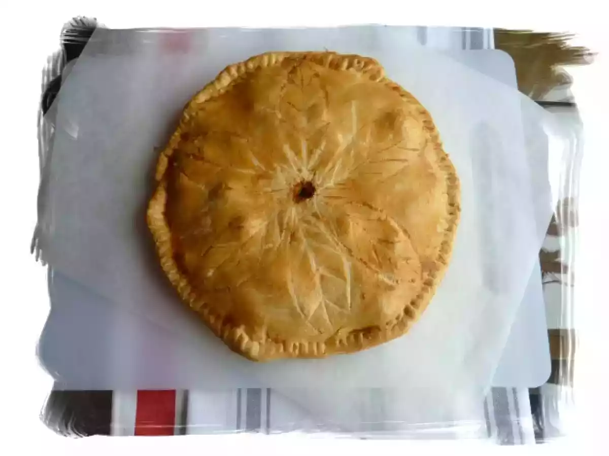 Tourte aux champignons, jambon et chèvre