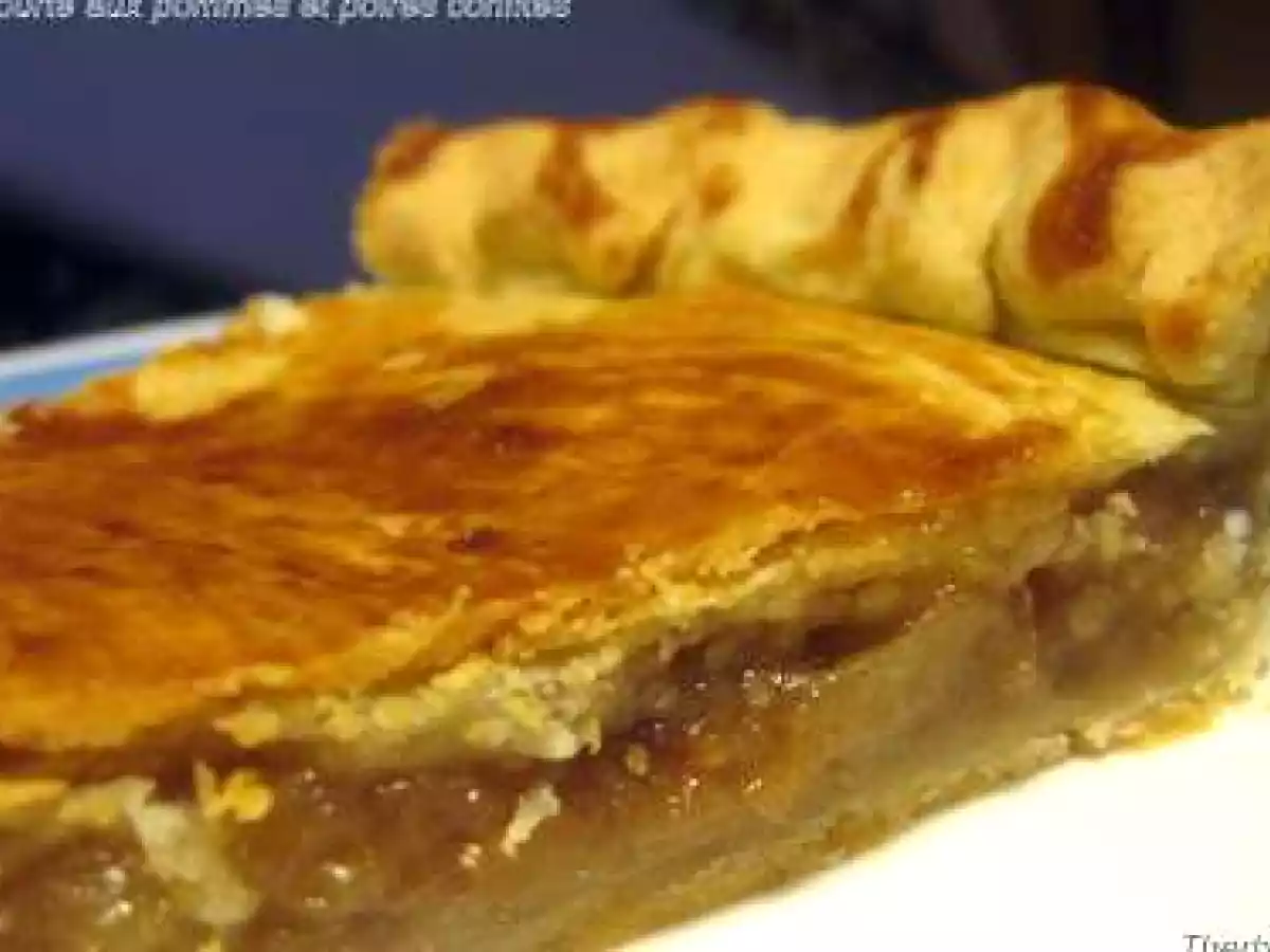 Tourte aux pommes et poires confites et fève tonka