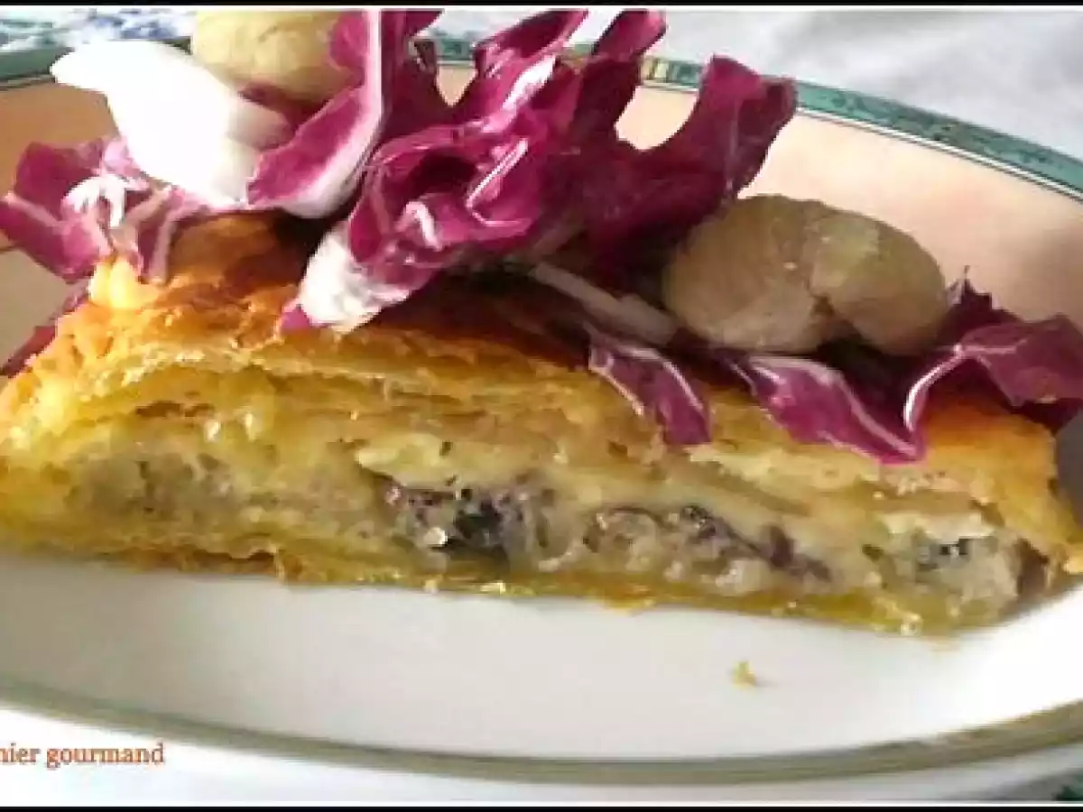 Tourte camembert, châtaignes et pomme parfumée au kari gosse