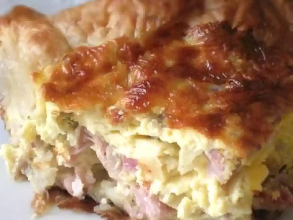 Tourte feuilletée aux oignons doux, cumin et jambon - photo 2