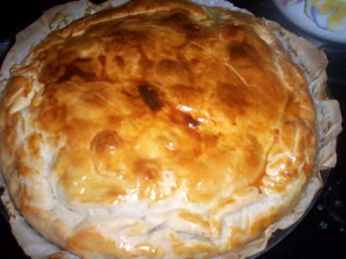 Tourte saumon, blancs de poireaux et jambon de Bayonne...