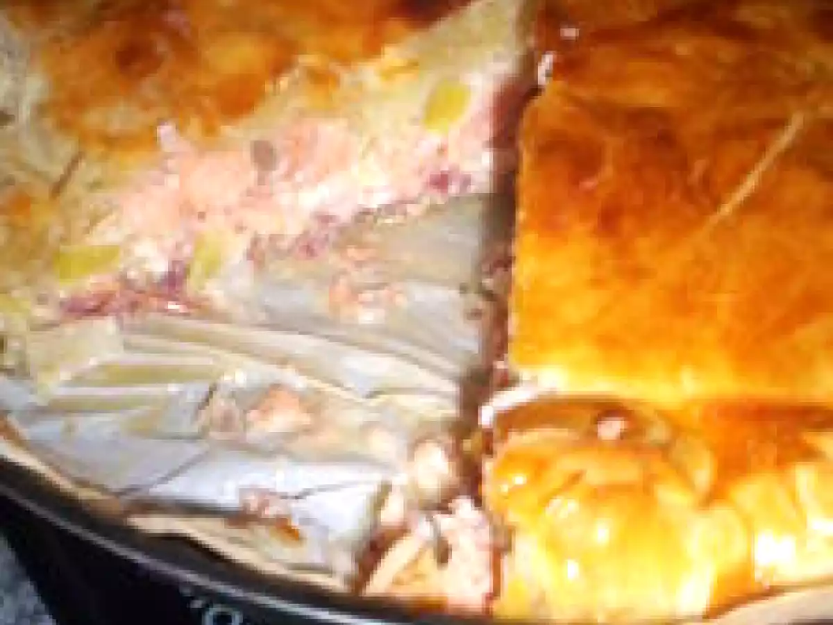 Tourte saumon, blancs de poireaux et jambon de Bayonne... - photo 2