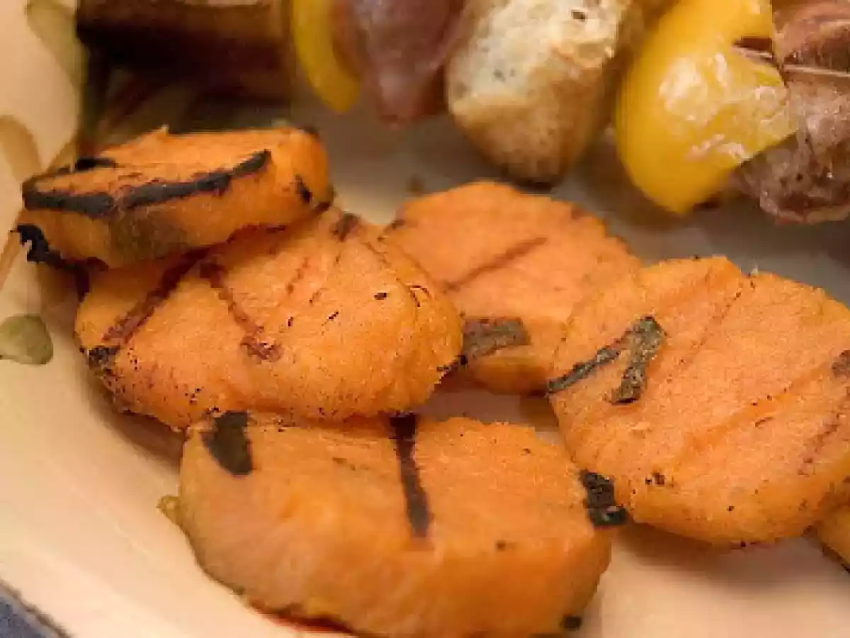 Tranches de patates douces à la moutarde de Dijon