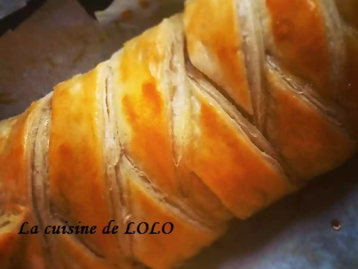 Tresse aux poivrons, oignons et lardons