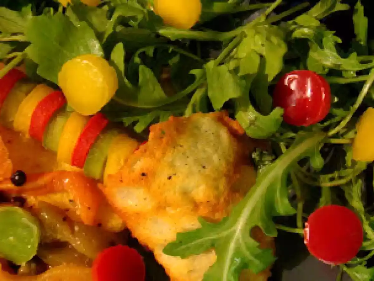 Tricolore de poivrons, roquette, parmesan