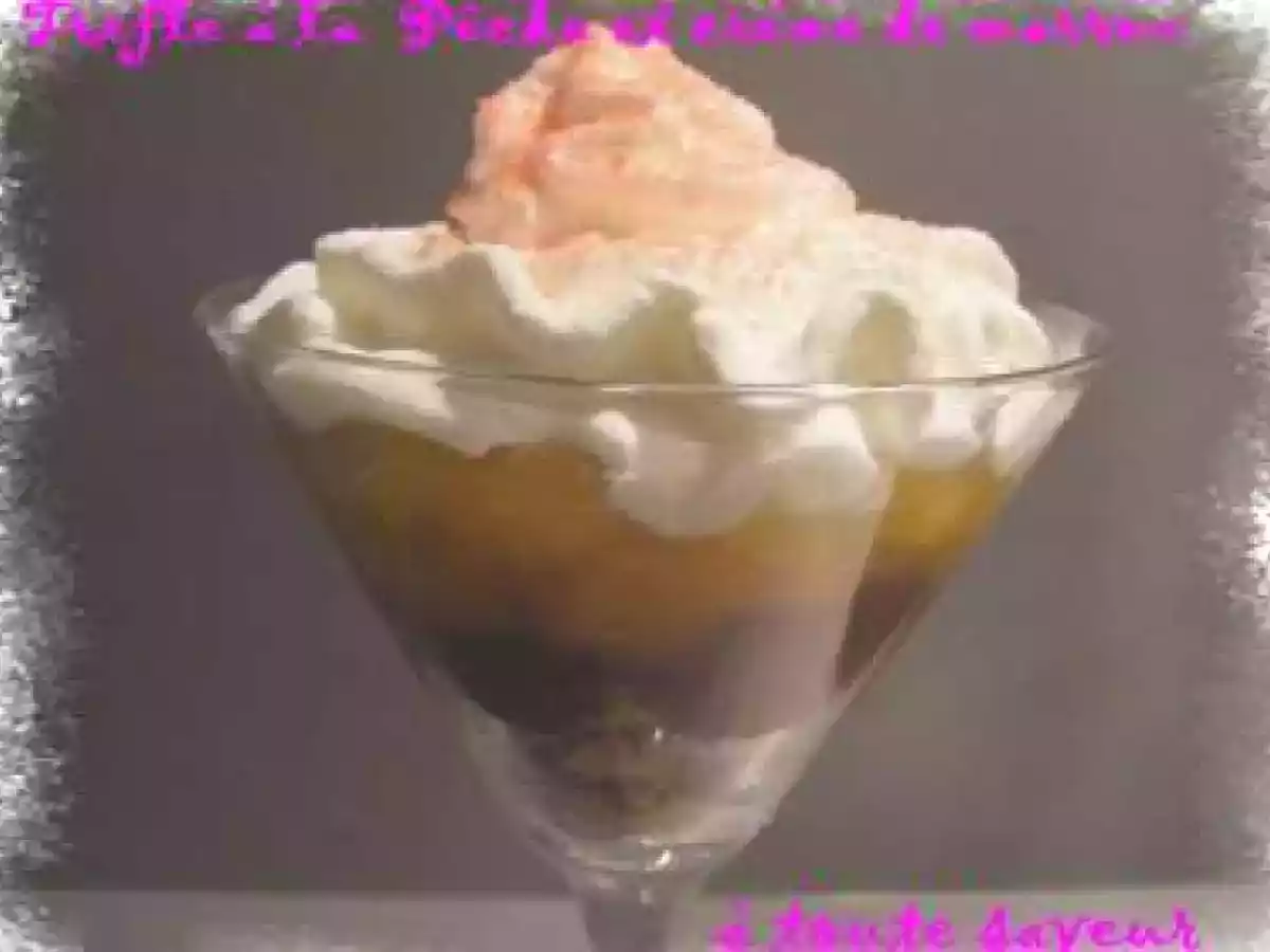 Trifle aux pêches et à la crème de marron