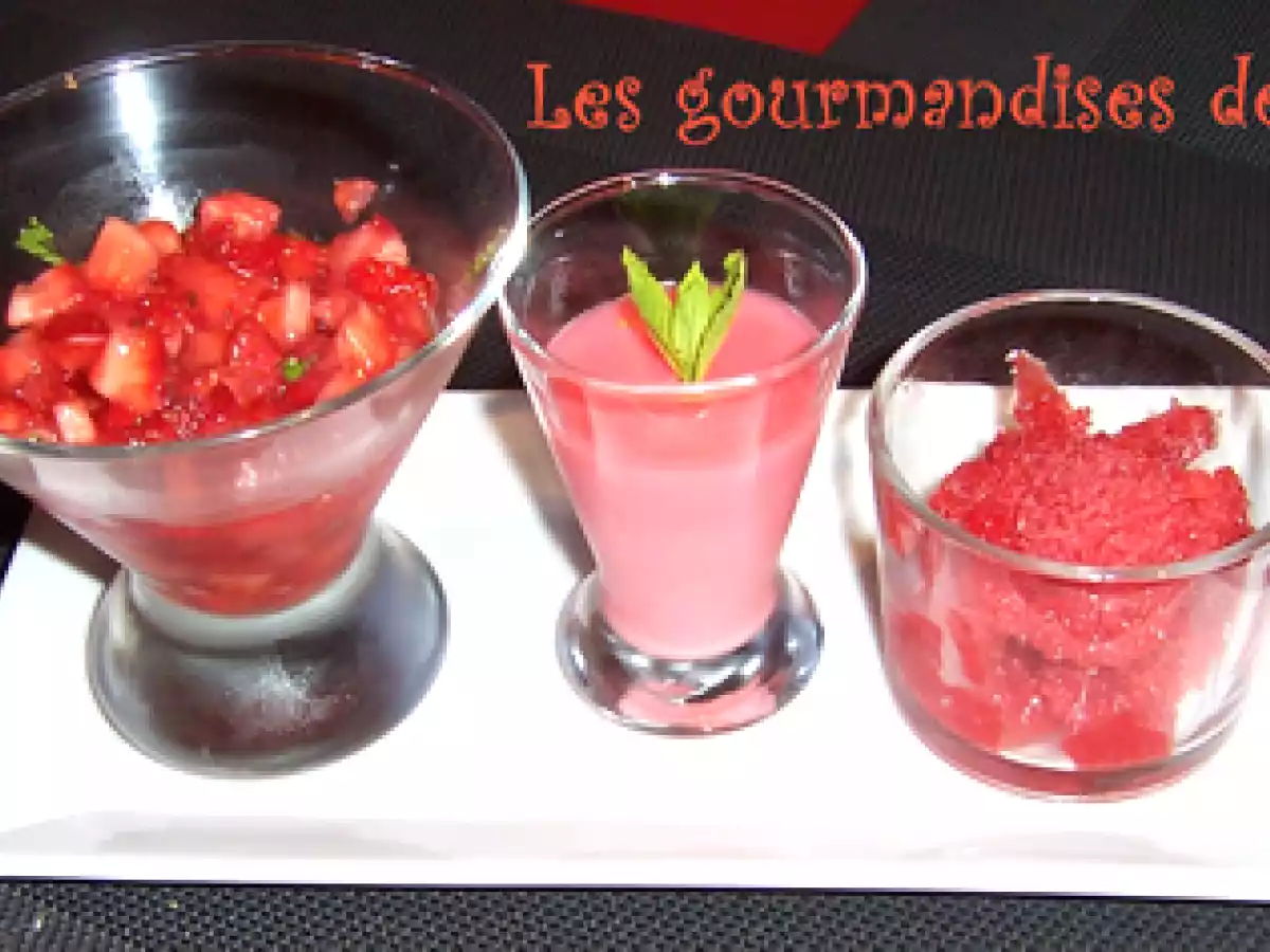 Trio de gourmandises à la fraise