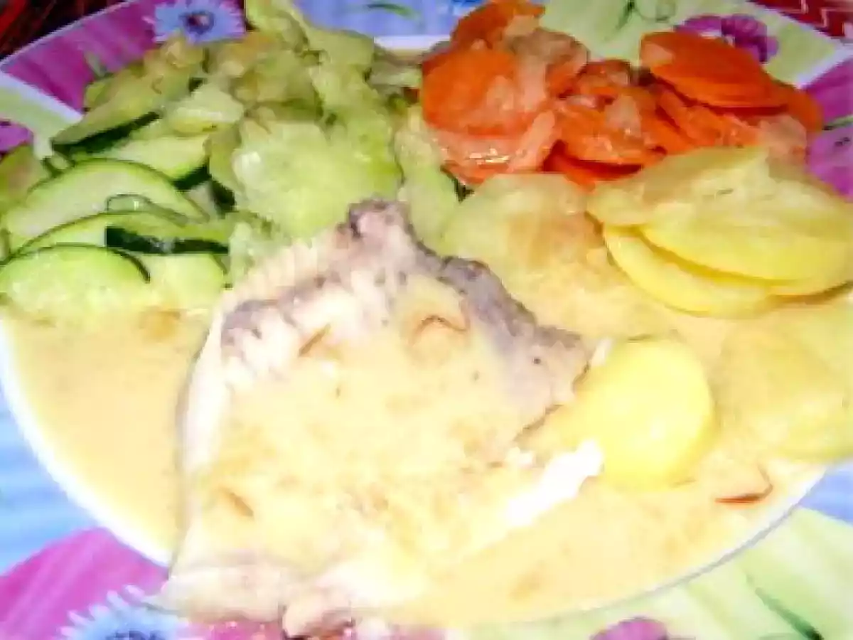 Truite et ses légumes sauce échalotte safranée