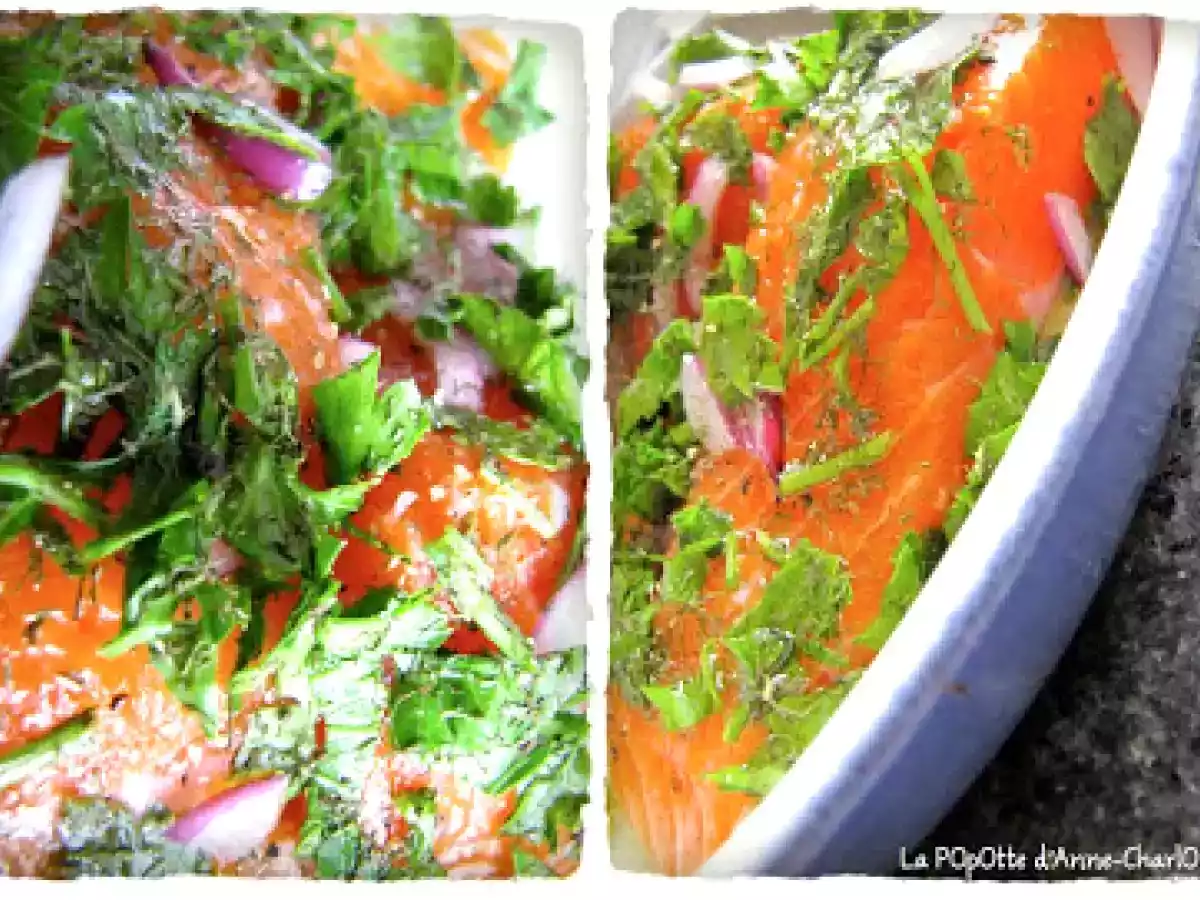 Truite Mi-Cuite aux Herbes Fraiches et Baies ROses