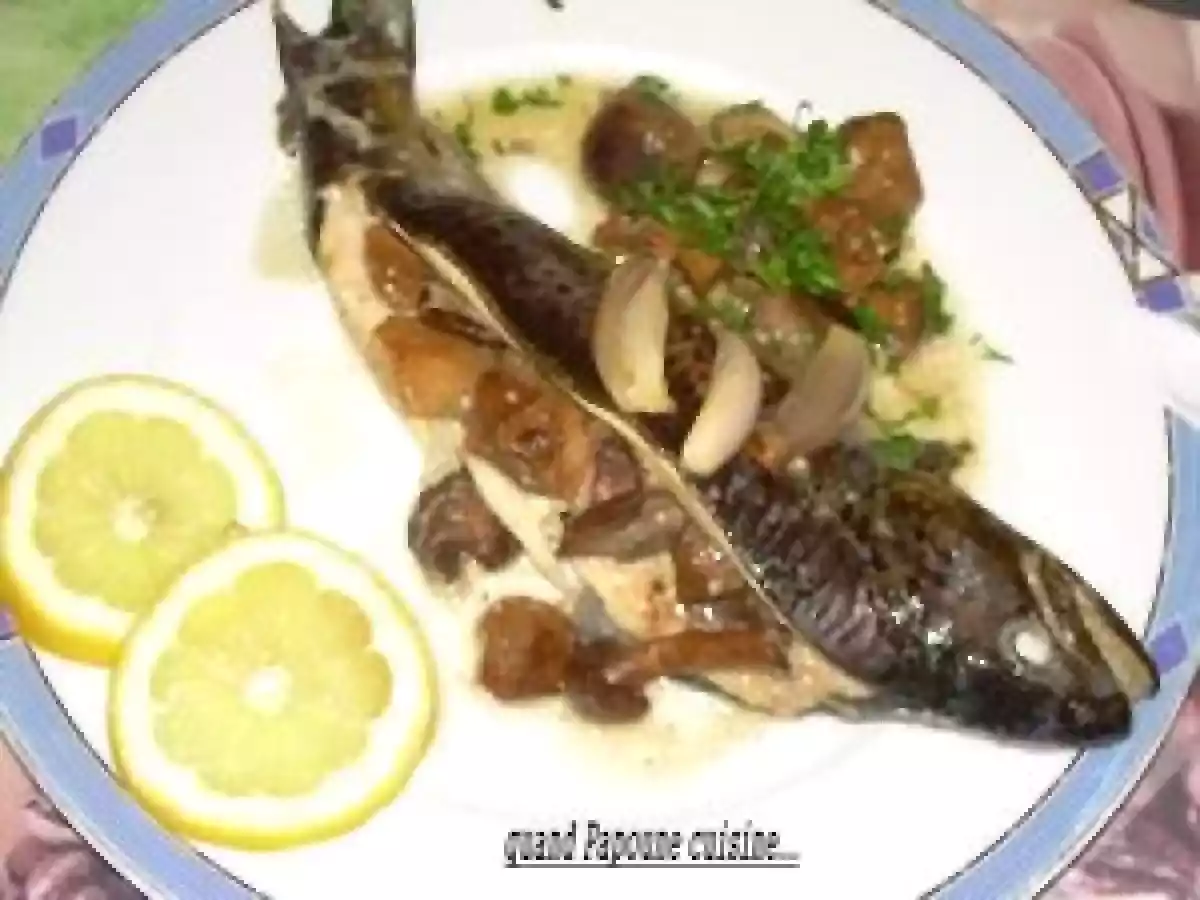 Truites rotie aux champignons des bois