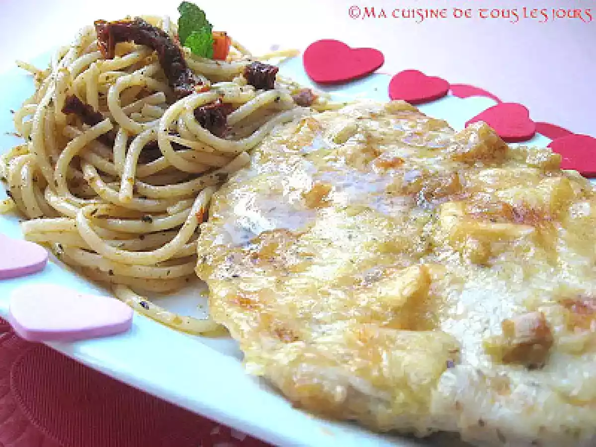 Un amour de St-Valentin, partie II:Escalopes de volaille, sauce au brie et au vin blanc