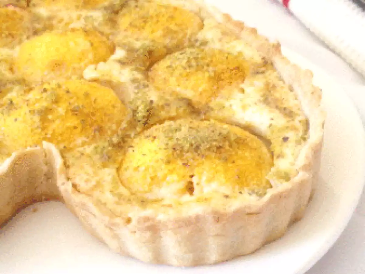 Un Amour de tarte aux pêches, crème d'amandes à l'eau de rose