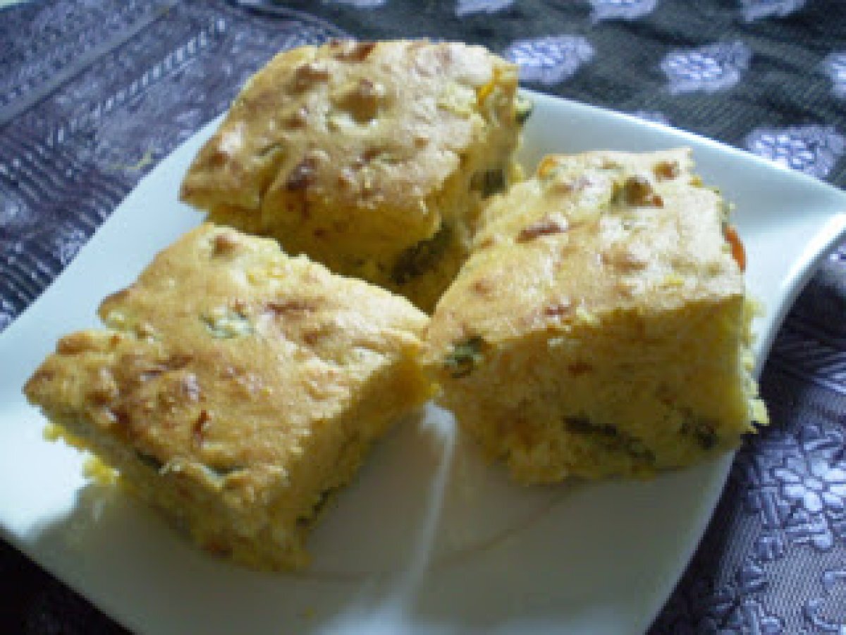 Un cake parfumé au guatemala? cake au maïs, petits oignons et piments