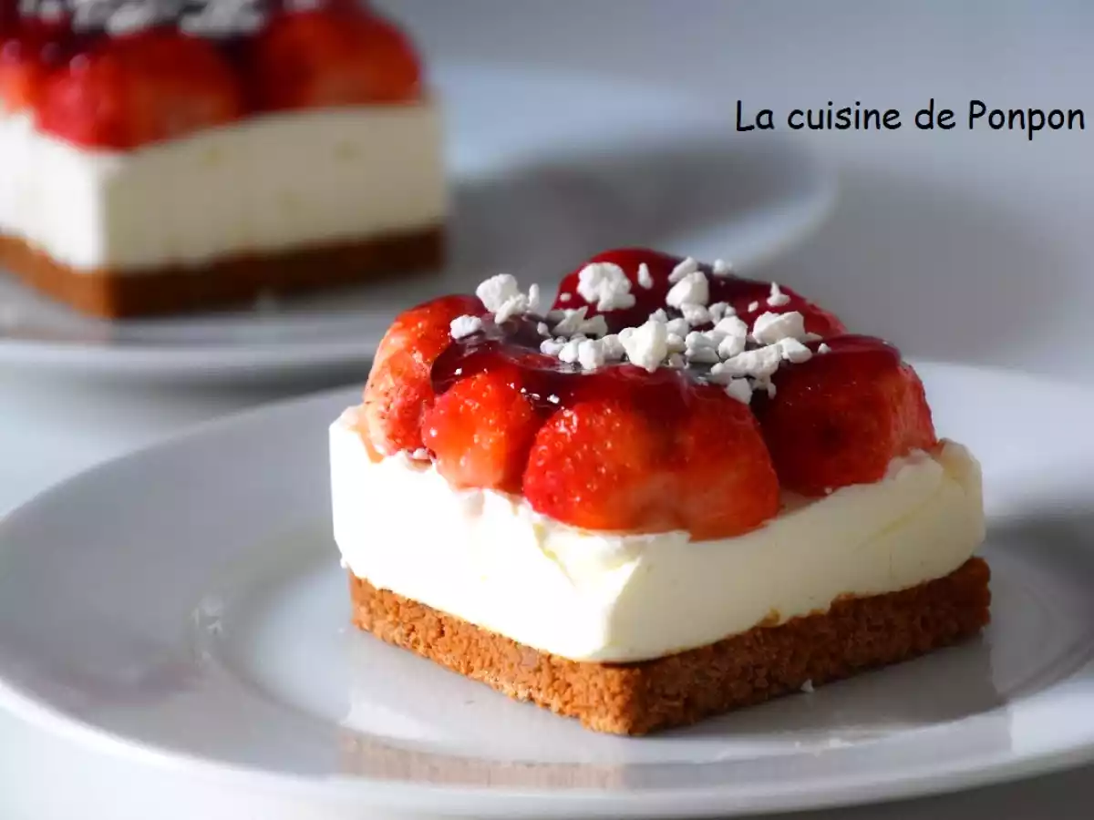 Un carré de fraises sans cuisson!