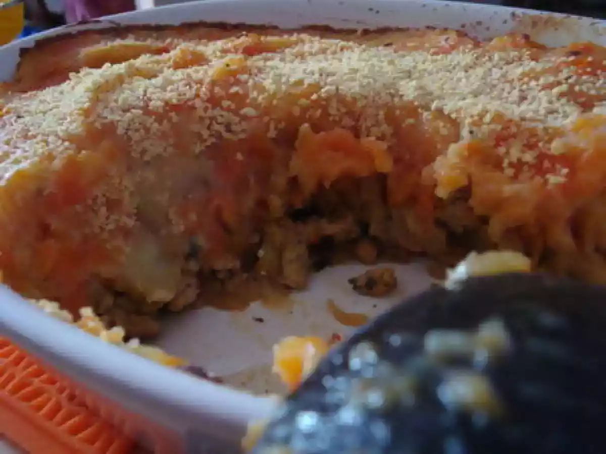 Un classique revisité ... ou le hachis parmentier de porc épicé et sa purée de carotte