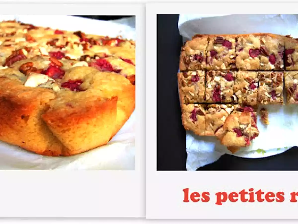 Un énooooorme gâteau : le blondie chocolat blanc, framboise et noix de pécan ! - photo 2