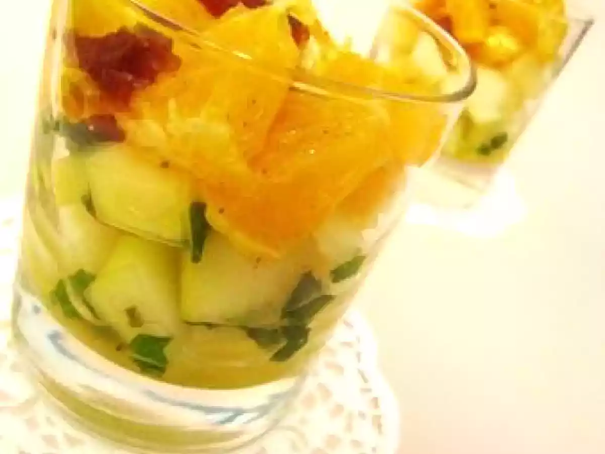 Un ete a Marrakech ou verrines duo melon menthe/orange et dattes madjhool