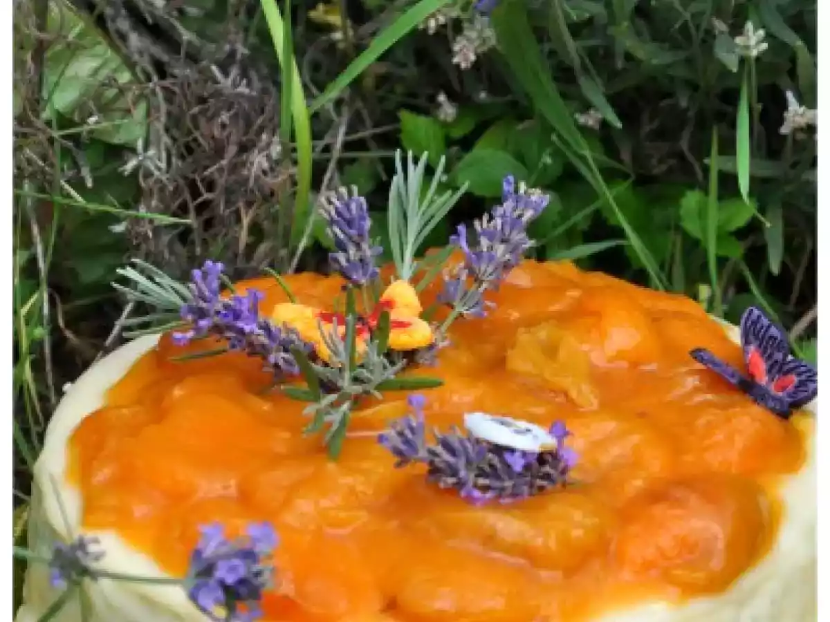 Un gâteau de fête aux abricots