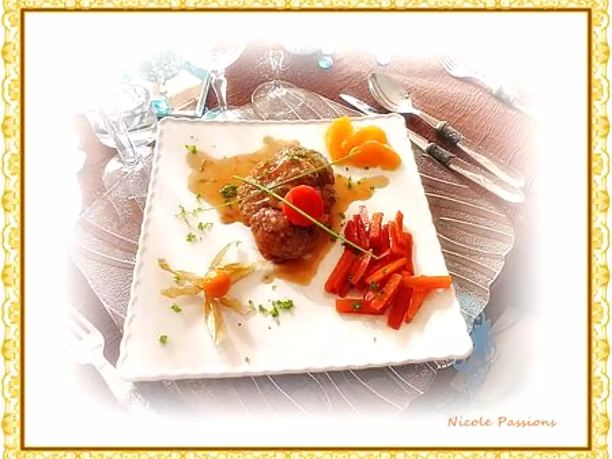 Un osso bucco festif accompagné de carottes glacées au miel de safran