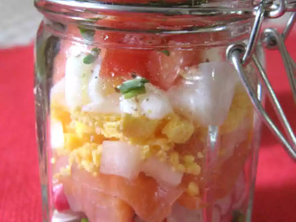 Une entrée colorée en bocal pour les mamans