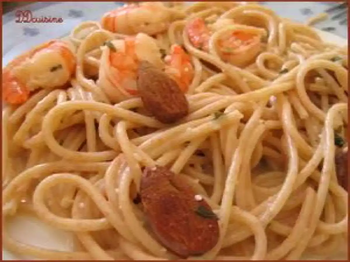 Une nouvelle recette de pâtes ; amandes et crevettes - photo 2