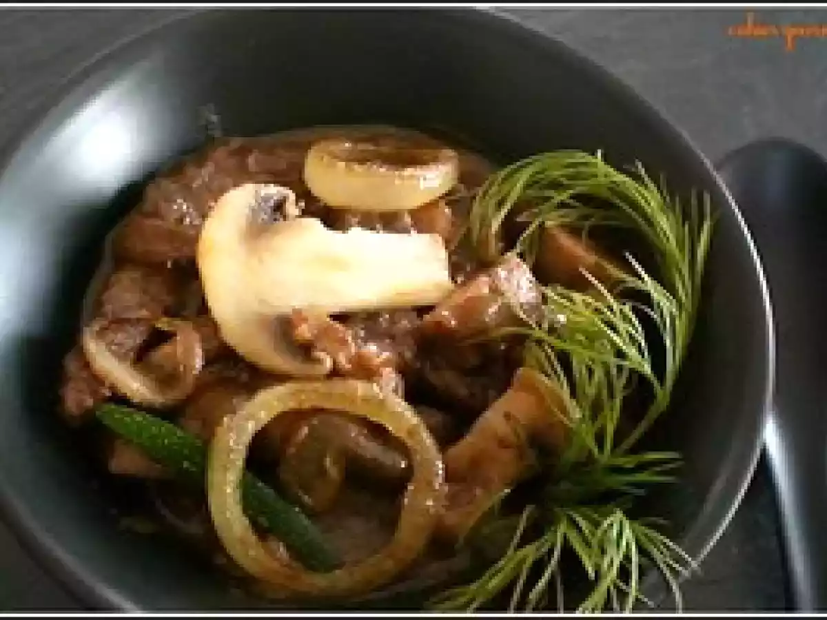 Variation autour du boeuf Stroganoff, sans crème, cuisson à basse température - photo 2