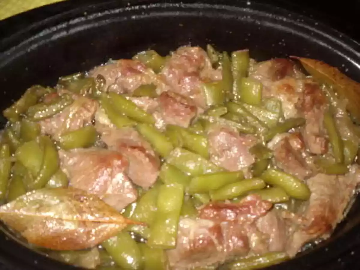 Veau aux haricots plats