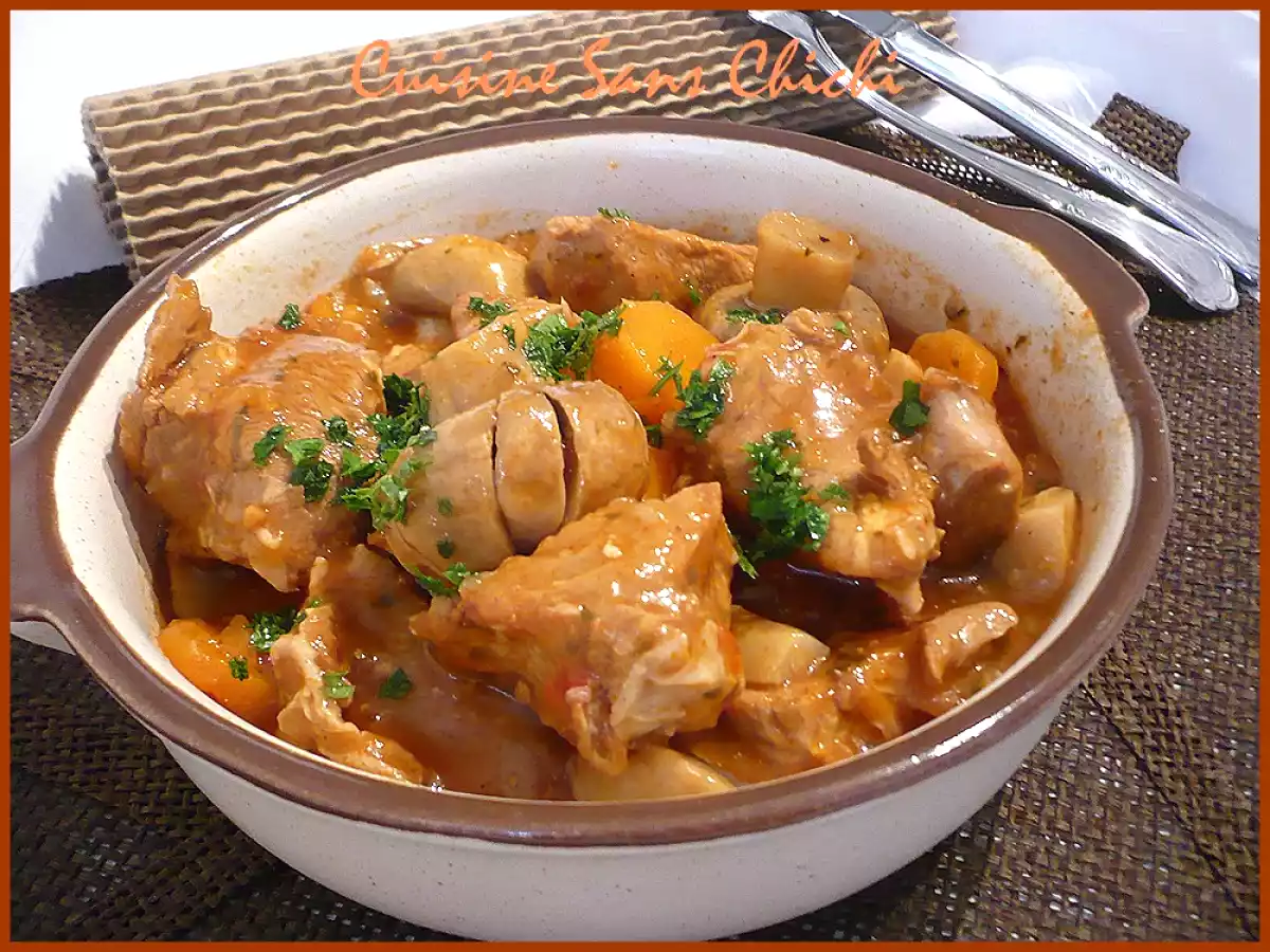 Veau Marengo, ragoût italien.