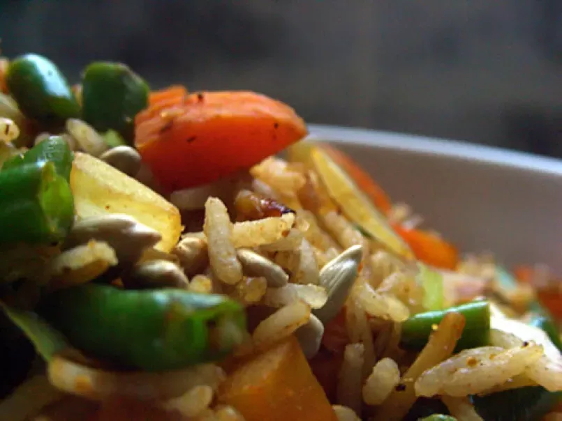 Vegetable fried rice, ou riz sauté aux légumes, photo 1