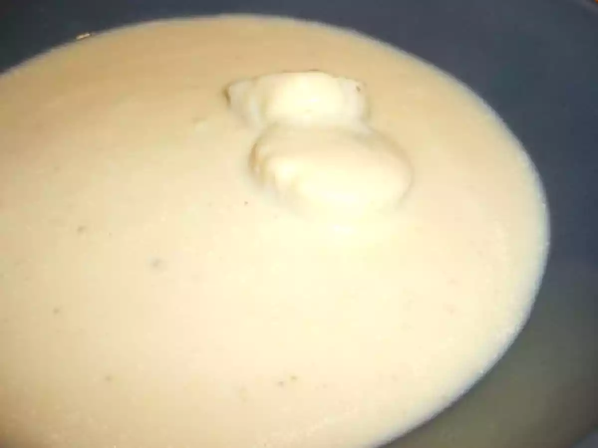 Velouté aux Artichauts de Jérusalem et Coquilles St-Jacques.