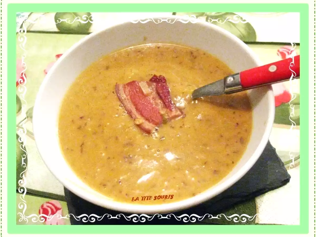 Velouté d'hiver aux lentilles corail et haricots rouges