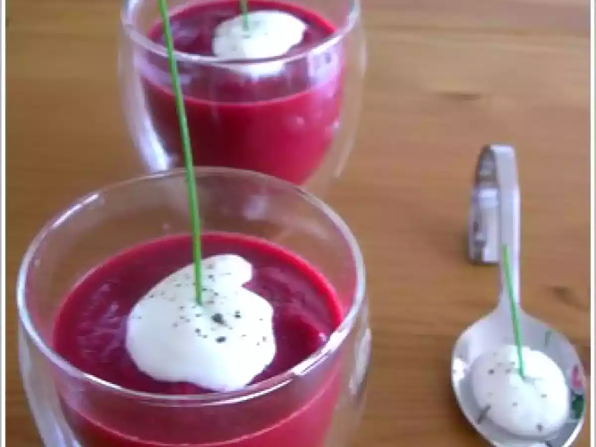 Velouté de Betterave, Fromage blanc au Wasabi