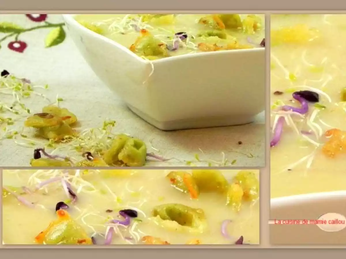 Velouté de céleri-rave et ses ravioles croustillantes
