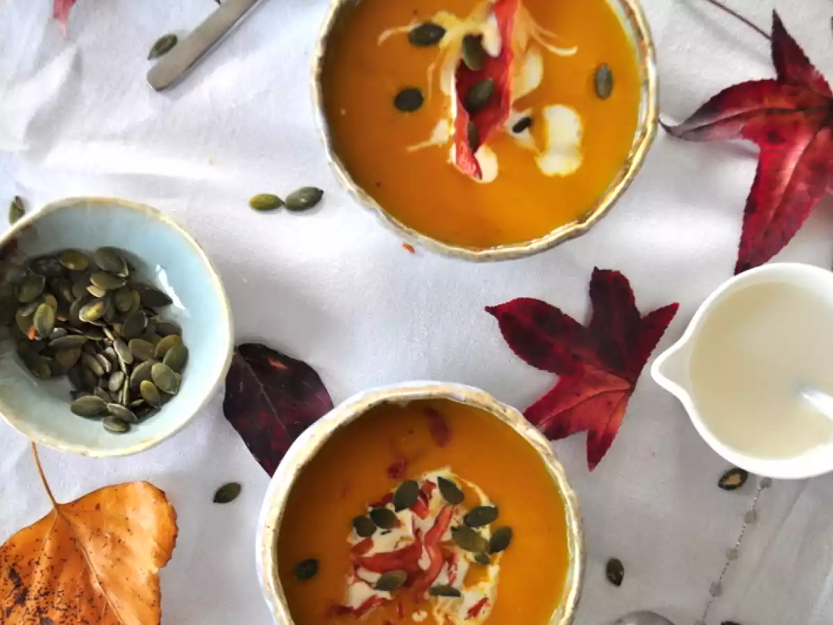 Velouté de citrouille, crème de comté & jambon de pays - photo 2