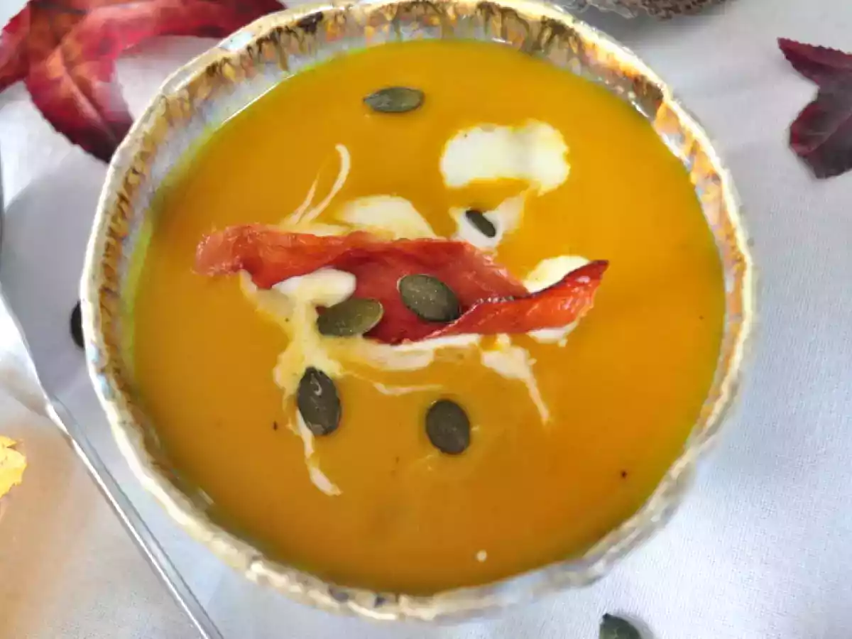 Velouté de citrouille, crème de comté & jambon de pays - photo 3