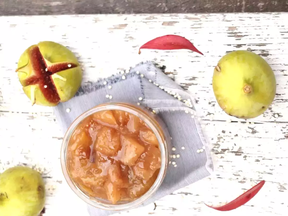 Velouté de courge et potimarron aux champignons des bois et compote de figues au quinoa - photo 4