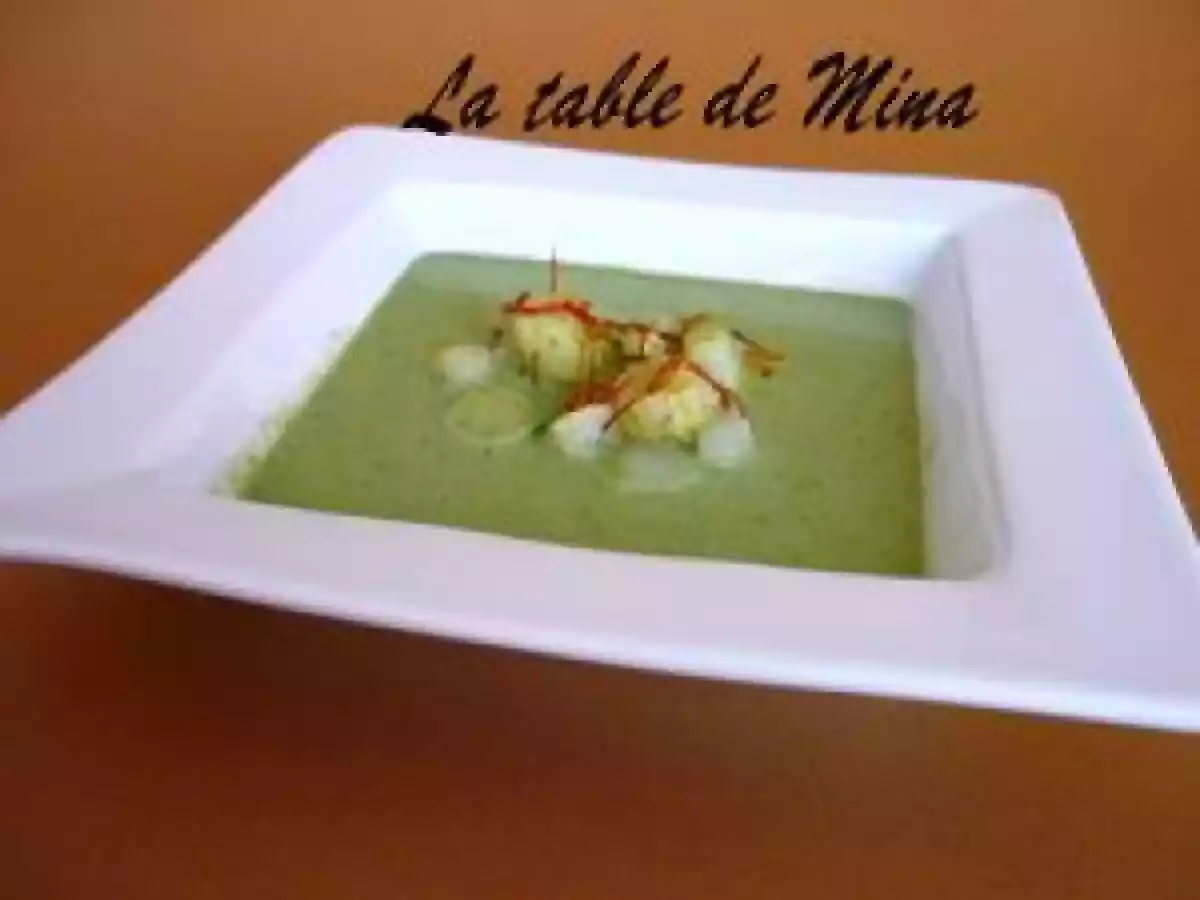 Velouté de cresson au safran et aux pétoncles ( thermomix ) - photo 2