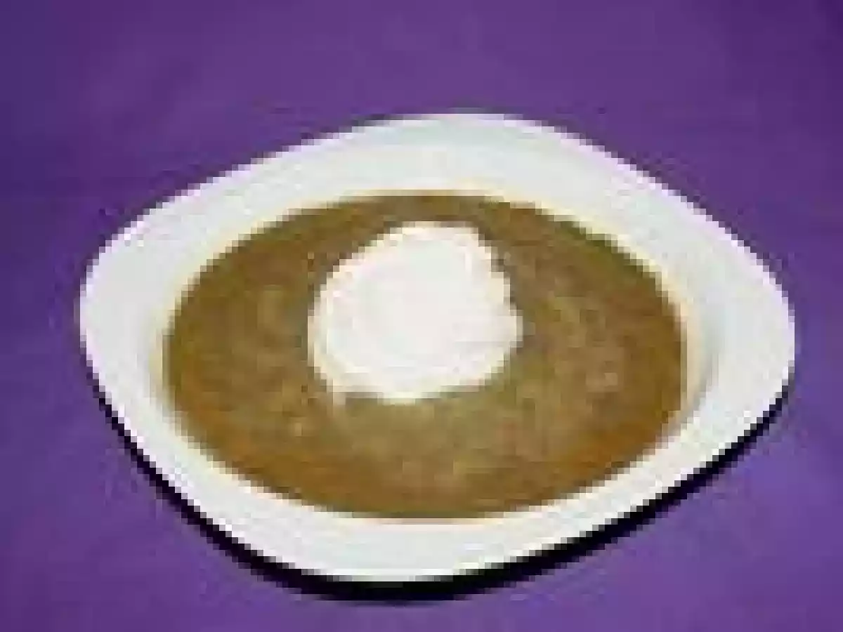 Velouté de lentilles, écume de lard fumé