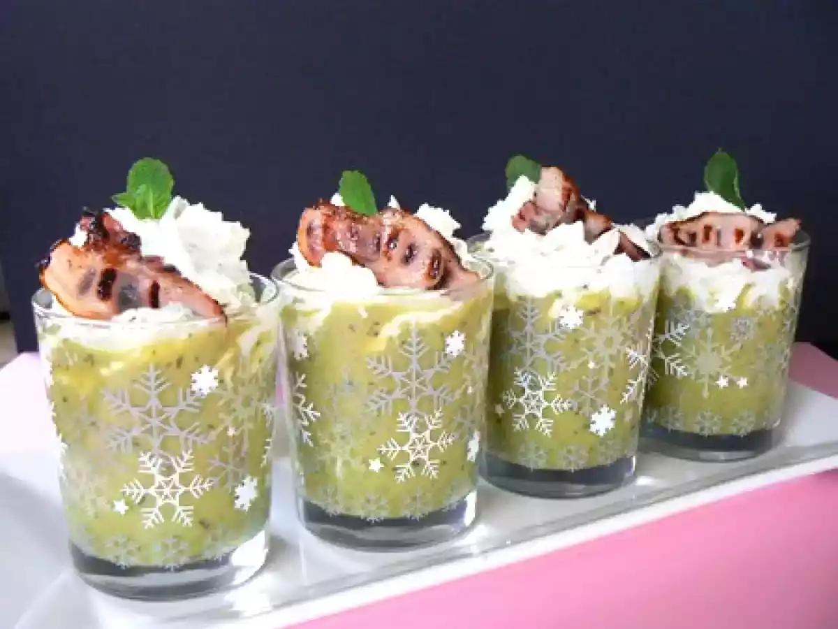 Velouté de petits pois, chantilly à la menthe