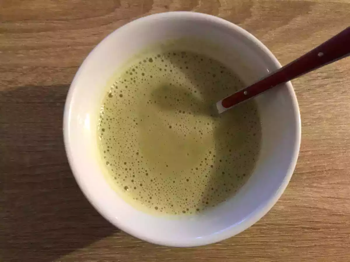 Velouté de pommes de terre, petits pois, menthe au Cookeo