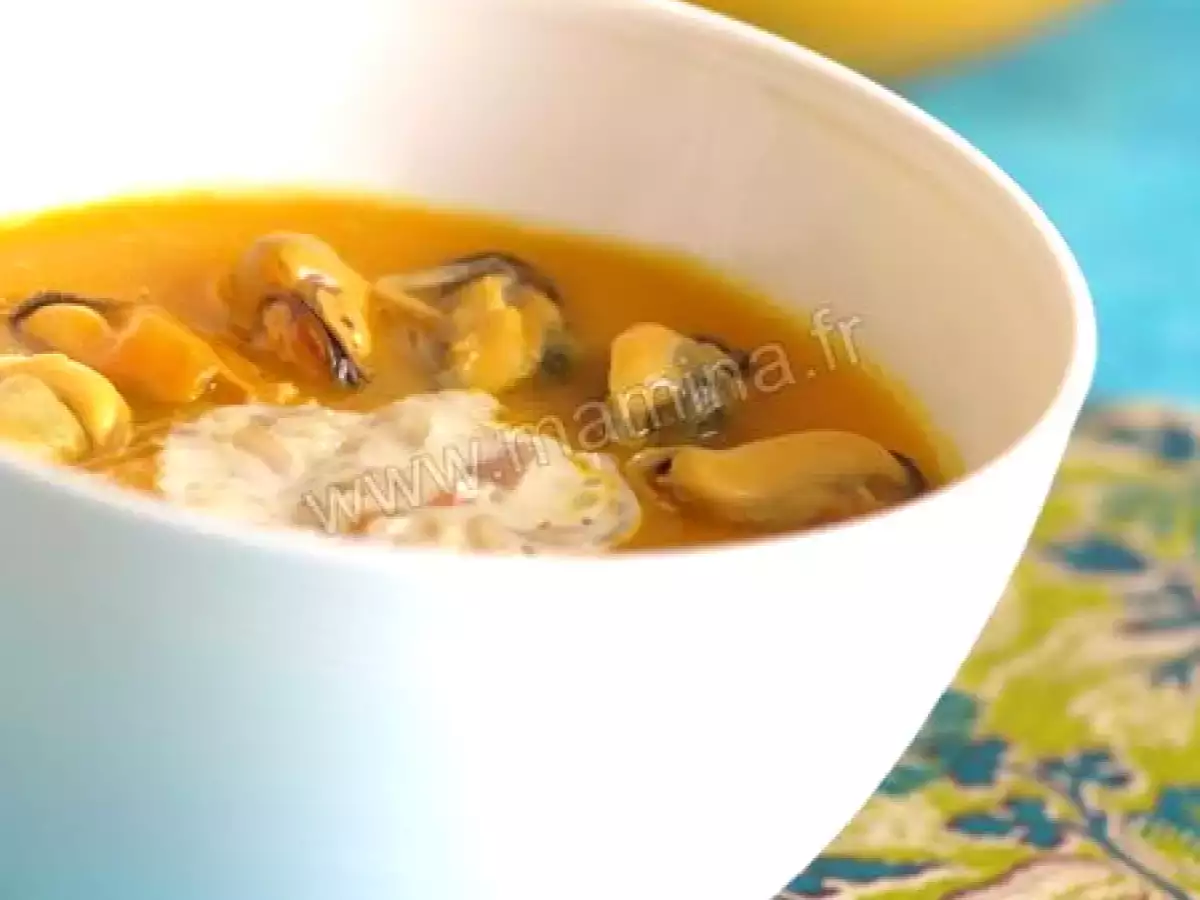 Velouté de potimarron aux moules de bouchot et crème d'échalotes - photo 2