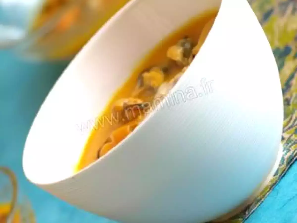 Velouté de potimarron aux moules de bouchot et crème d'échalotes - photo 4