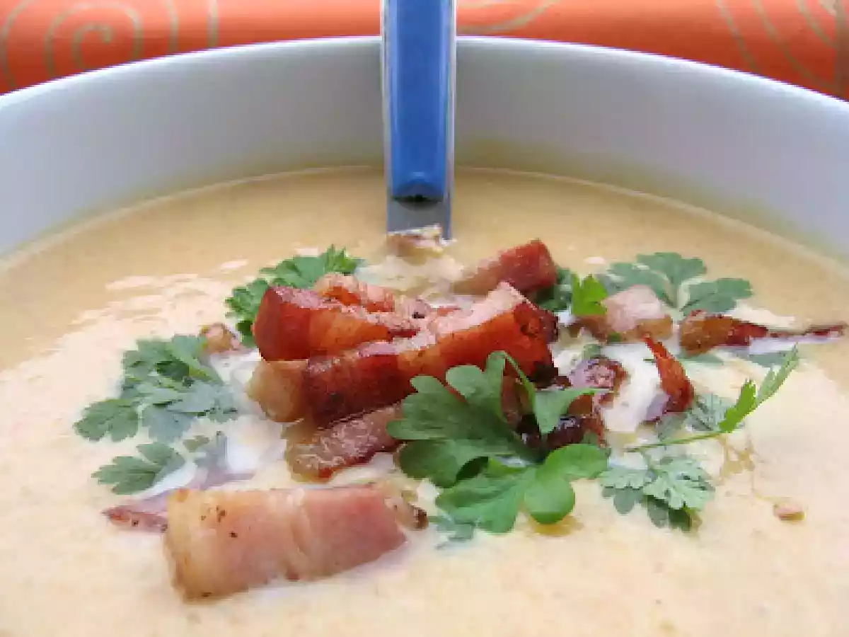 Velouté de potiron aux chataignes & lard grillé - photo 2