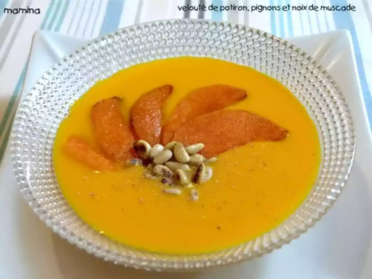 Velouté de potiron ou butternut à l'huile de noisettes et aux pignons - photo 2