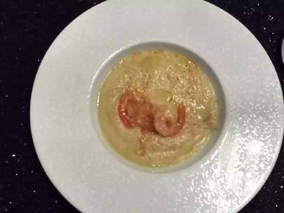 Velouté de topinambour au curry, crevettes poêlées - photo 3