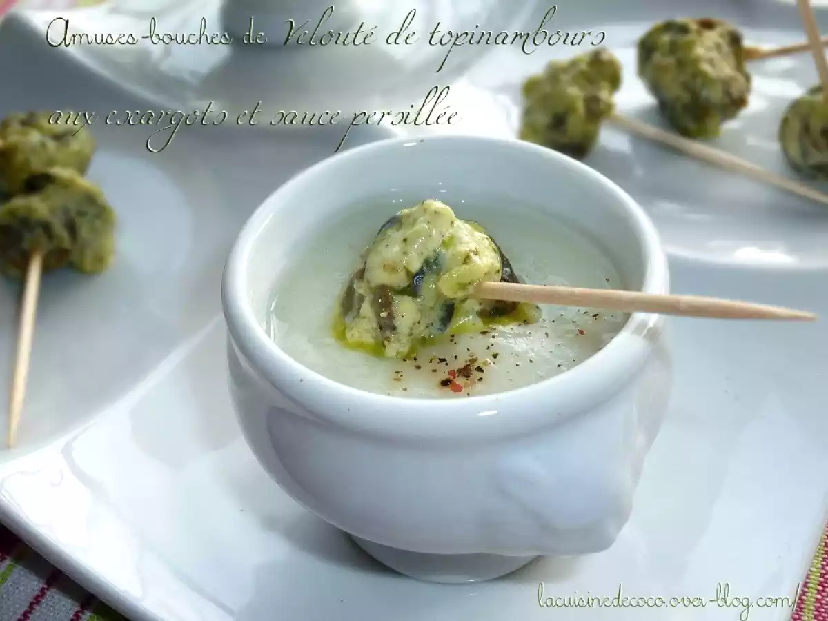 Velouté de topinambours aux escargots et crème persillée - photo 2