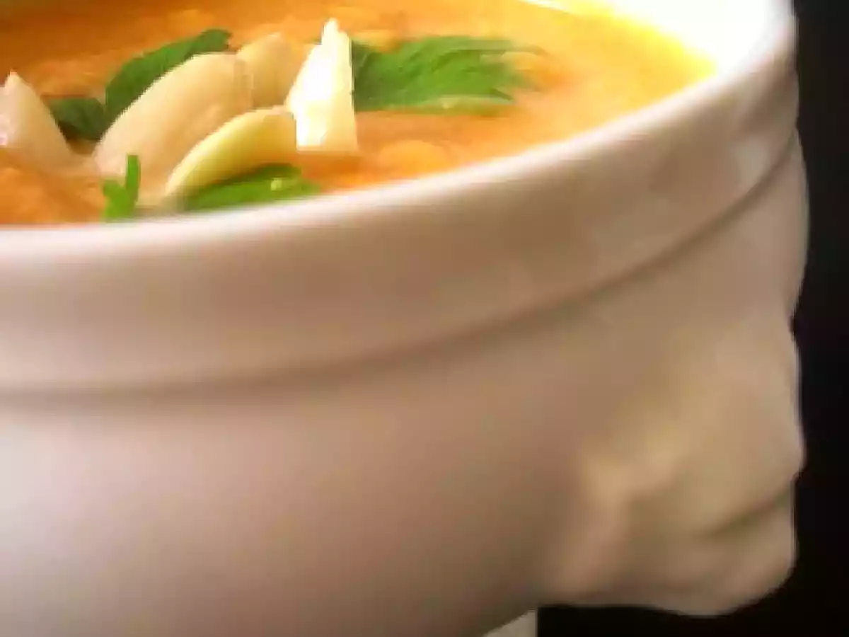 Velouté potiron, carottes, amandes