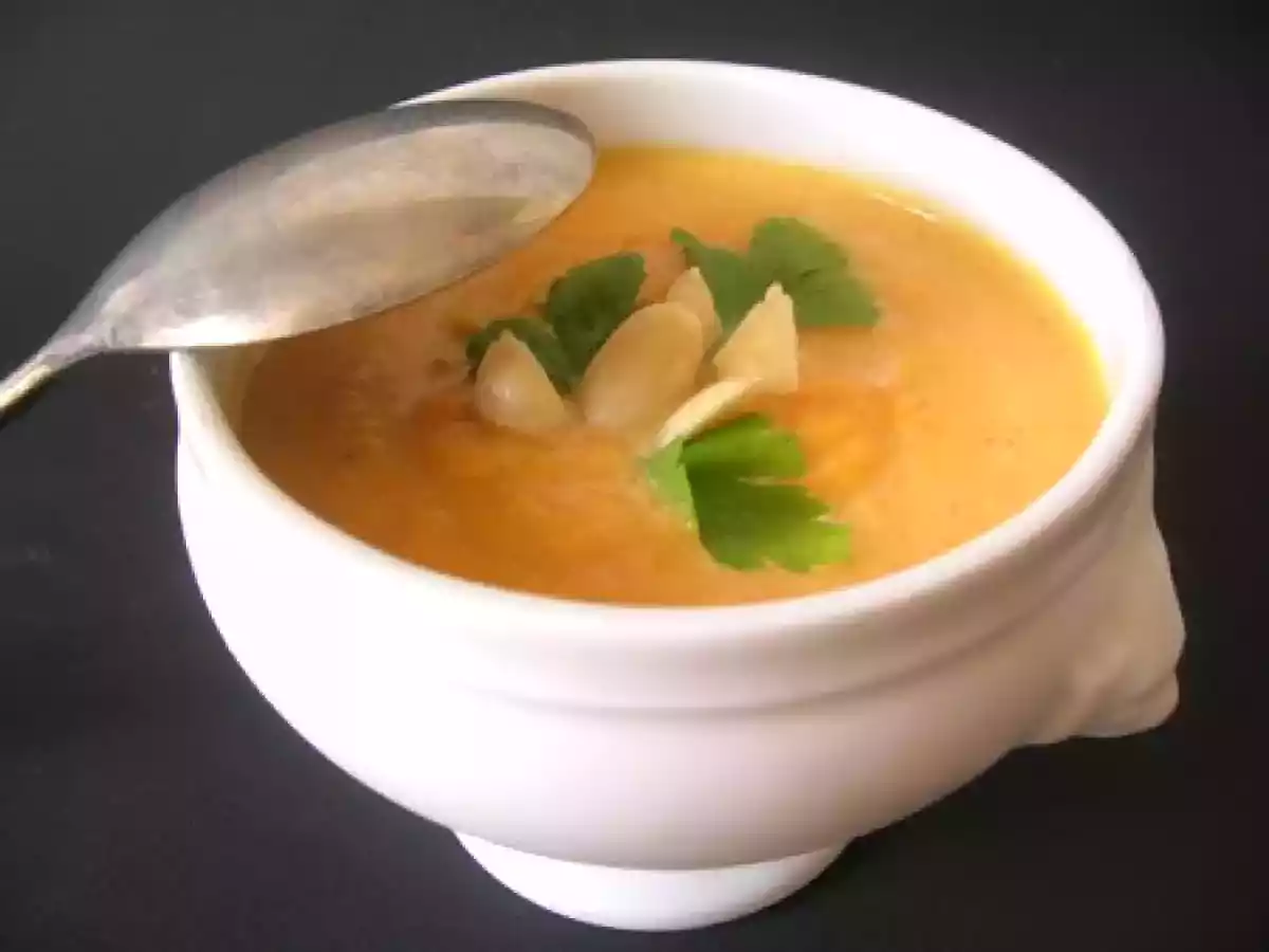 Velouté potiron, carottes, amandes - photo 2