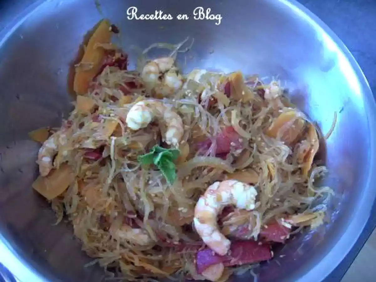 VERMICELLES DE SOJA SAUTES AUX CREVETTES - photo 3