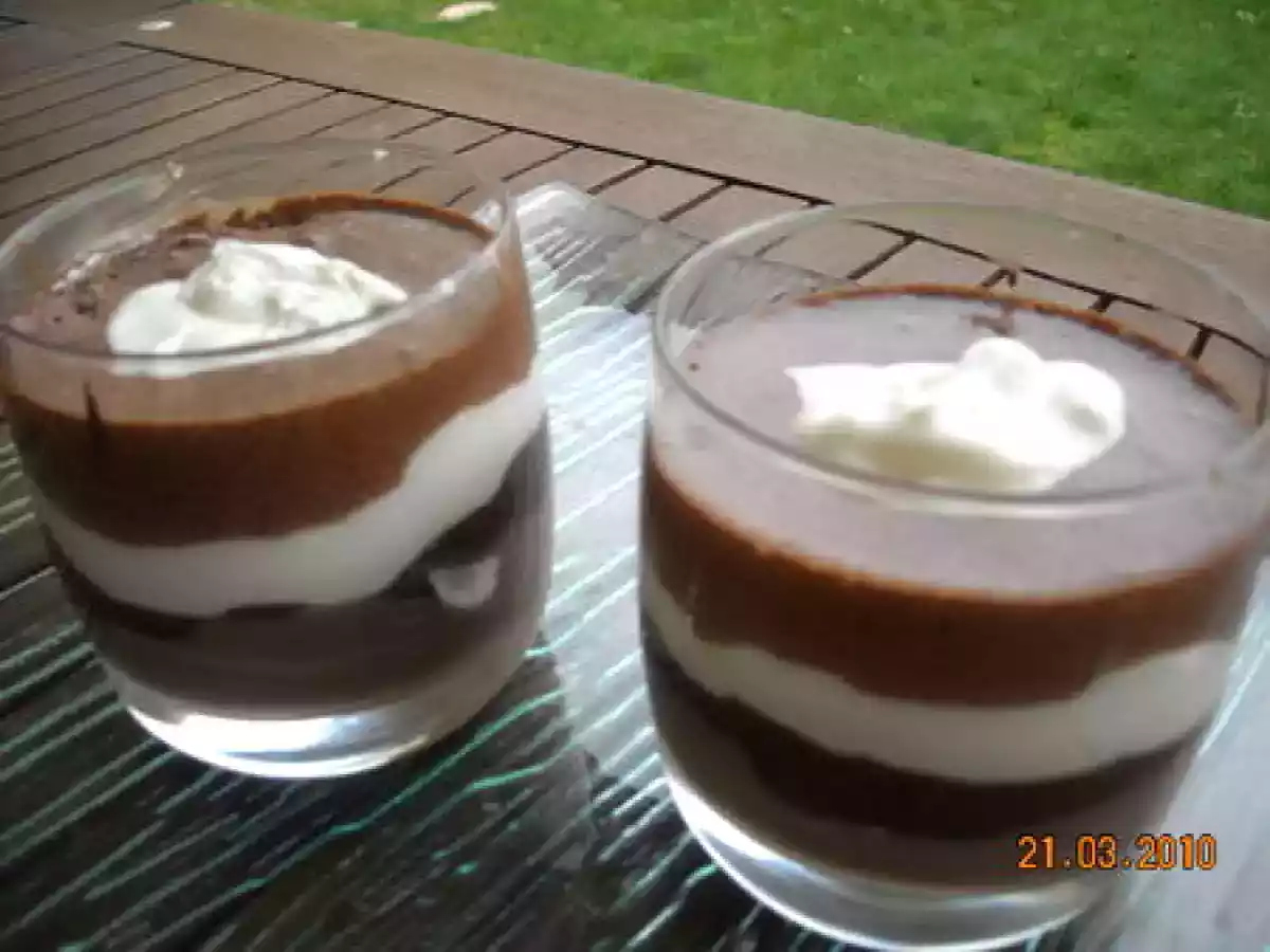 VERRINE A LA CREME DE MARRON, AU CHOCOLAT ET AU MASCARPONE